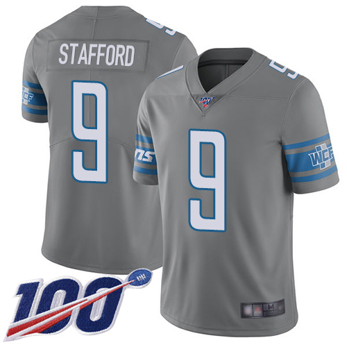 Detroit Lions Limited Steel Men Matthew Stafford Jersey NFL Football #9 100th Season Rush Vapor Untouchable->detroit lions->NFL Jersey
